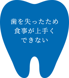 歯を失ったため食事が上手くできない